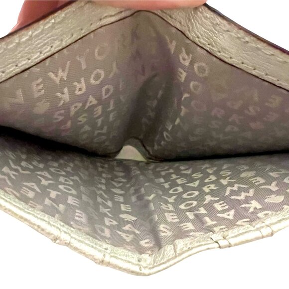 Kate Spade Serenade Haven Lane Glittery Silver Bi-Fold Mini Wallet - Picture 6 of 7